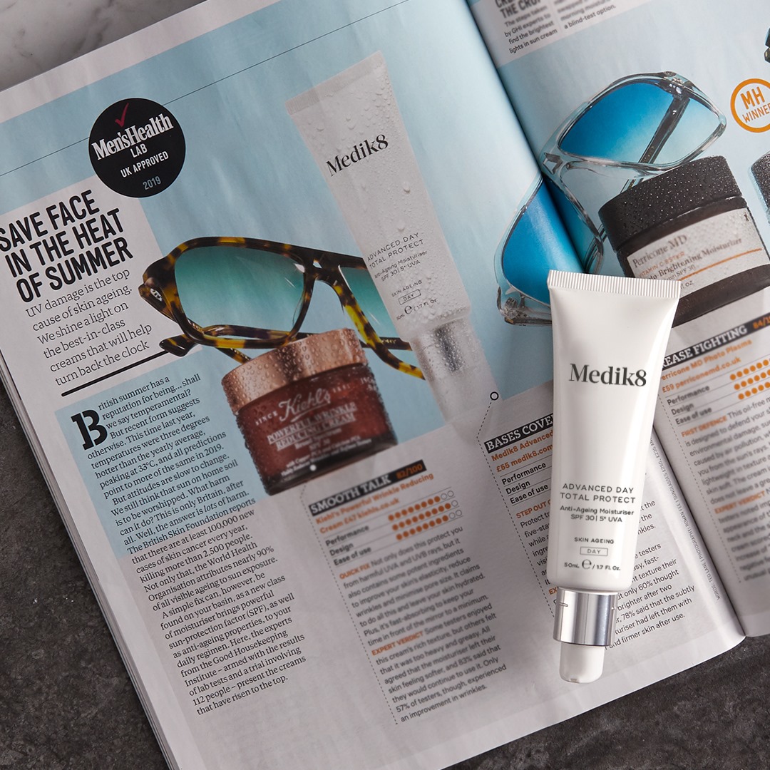 Read more about the article MEDIK8 IN MEN'S HEALTH. One of our best-sellers, Advanced Day Total Protect…