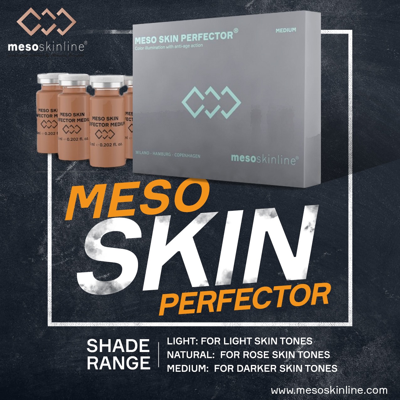 MESO SKIN PERFECTOR® IS A REVOLUTIONARY SUPER HYDRATION SKIN TREATMENT GIVING THE IMMEDIATE VISIBLE EFFECT OF SKIN ILLUMINATION AND GLOW.
 MESO SKIN P...